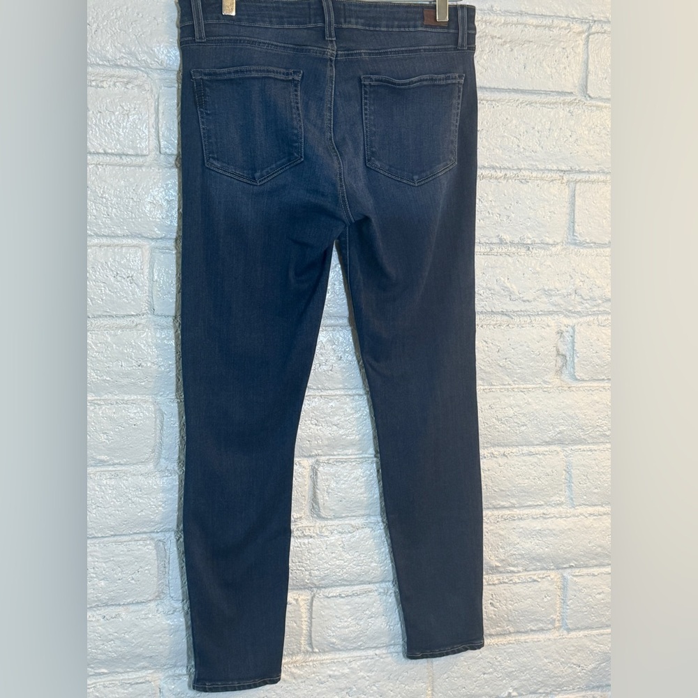 PAIGE Verdugo Ankle Dark Wash Skinny Jeans| Stretch Mid Rise - Picture 5 of 10